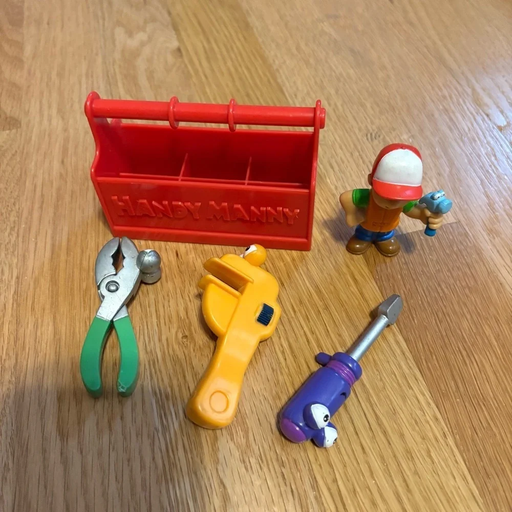 Vintage Handy Manny Red Tool Kit Kids Toy Screwdriver Wrench